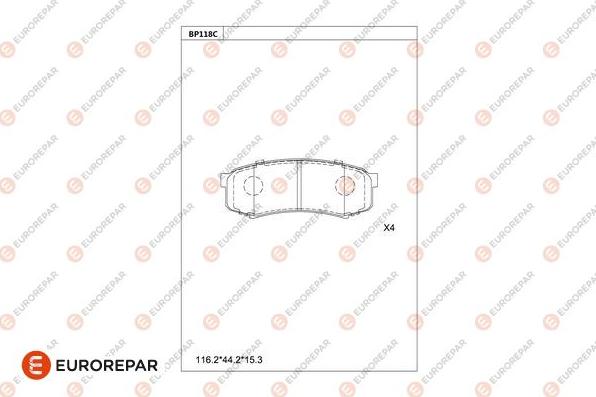 EUROREPAR 1681214180 - Тормозные колодки, дисковые, комплект autospares.lv