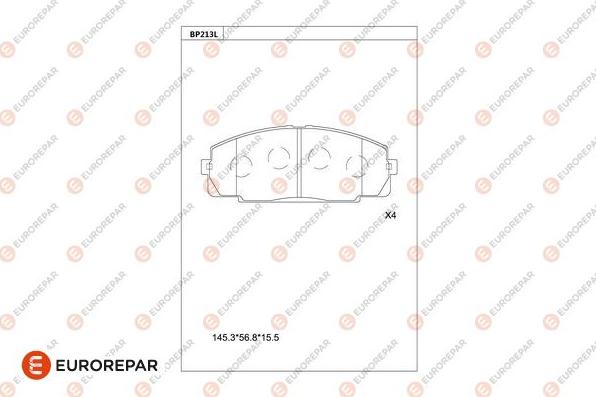 EUROREPAR 1681212880 - Тормозные колодки, дисковые, комплект autospares.lv