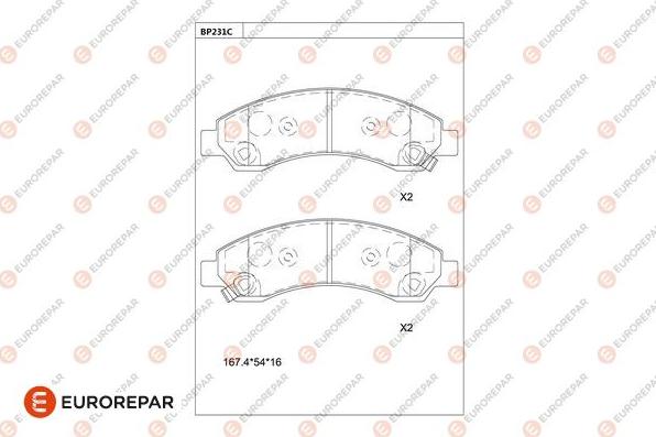 EUROREPAR 1681217880 - Тормозные колодки, дисковые, комплект autospares.lv