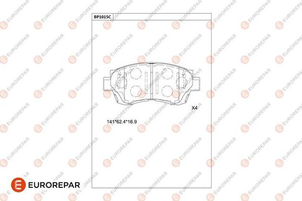 EUROREPAR 1681285080 - Тормозные колодки, дисковые, комплект autospares.lv