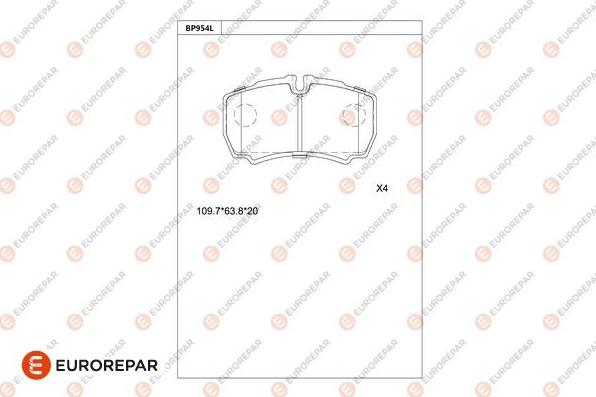 EUROREPAR 1681286180 - Тормозные колодки, дисковые, комплект autospares.lv