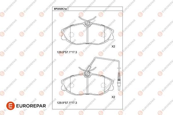 EUROREPAR 1681281280 - Тормозные колодки, дисковые, комплект autospares.lv