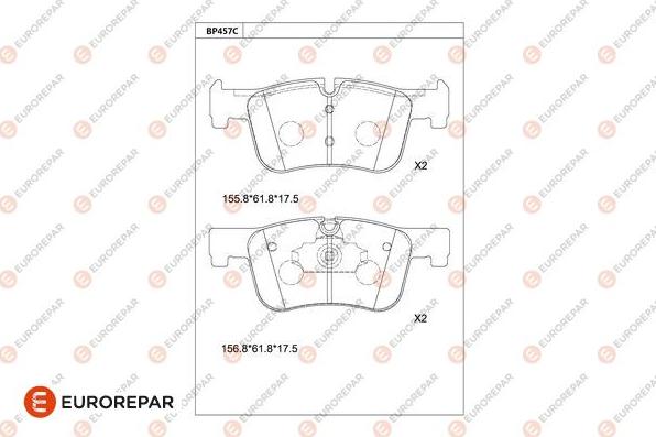 EUROREPAR 1681234580 - Тормозные колодки, дисковые, комплект autospares.lv