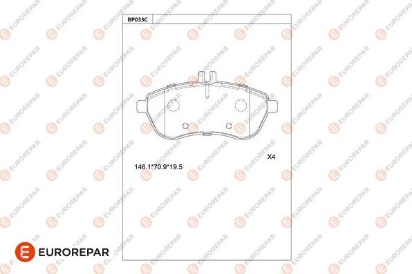 EUROREPAR 1681235780 - Тормозные колодки, дисковые, комплект autospares.lv