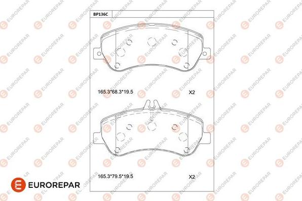 EUROREPAR 1681232780 - Тормозные колодки, дисковые, комплект autospares.lv