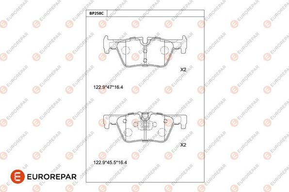 EUROREPAR 1681229680 - Тормозные колодки, дисковые, комплект autospares.lv