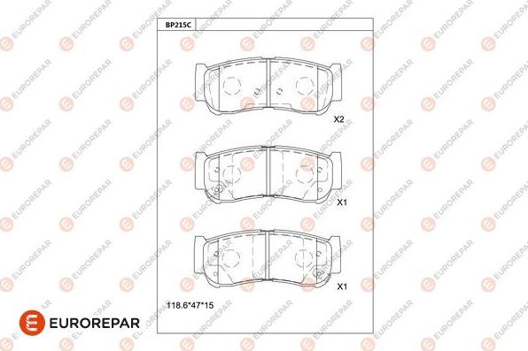 EUROREPAR 1681220380 - Тормозные колодки, дисковые, комплект autospares.lv