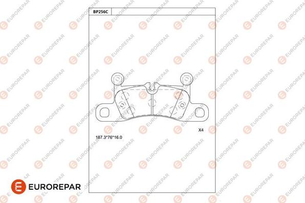 EUROREPAR 1681228280 - Тормозные колодки, дисковые, комплект autospares.lv