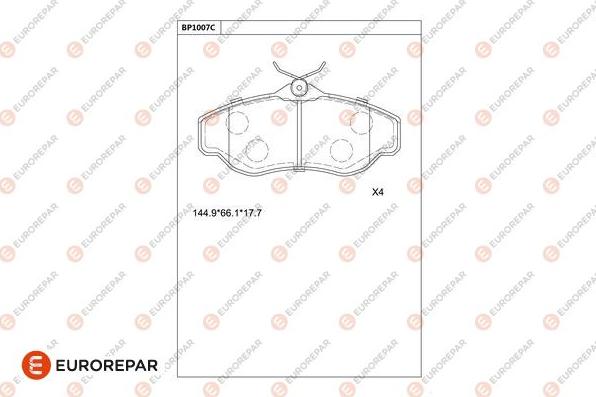 EUROREPAR 1681278780 - Тормозные колодки, дисковые, комплект autospares.lv