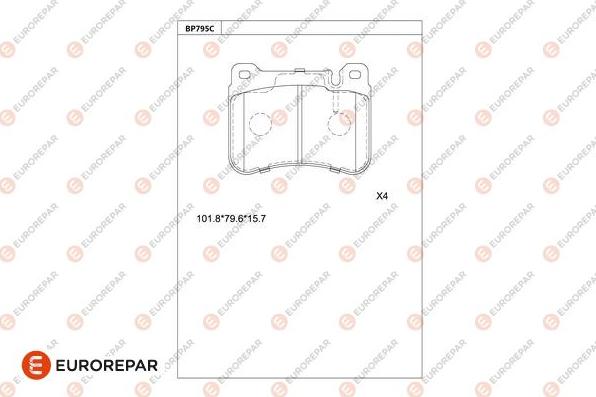 EUROREPAR 1681273680 - Тормозные колодки, дисковые, комплект autospares.lv