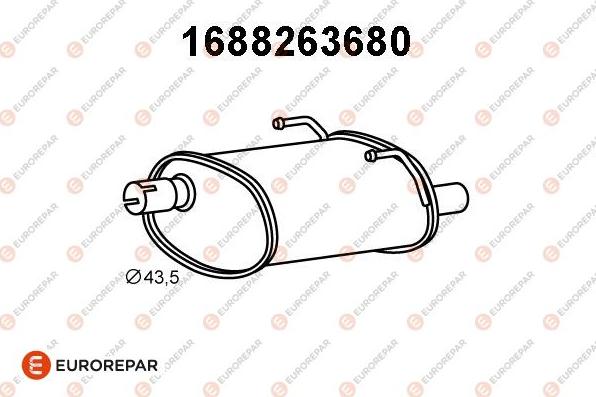 EUROREPAR 1688263680 - Глушитель выхлопных газов, конечный autospares.lv