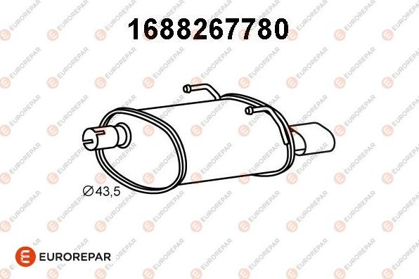 EUROREPAR 1688267780 - Глушитель выхлопных газов, конечный autospares.lv