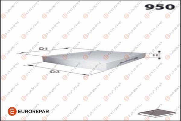 EUROREPAR 1682950980 - Фильтр воздуха в салоне autospares.lv