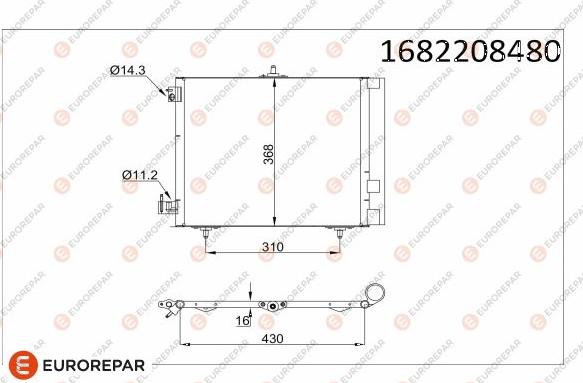 EUROREPAR 1682208480 - Конденсатор кондиционера autospares.lv