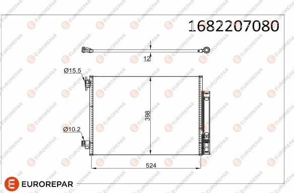 EUROREPAR 1682207080 - Конденсатор кондиционера autospares.lv