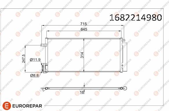 EUROREPAR 1682214980 - Конденсатор кондиционера autospares.lv