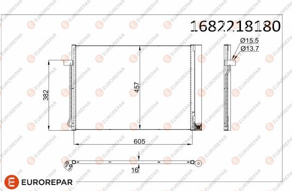 EUROREPAR 1682218180 - Конденсатор кондиционера autospares.lv