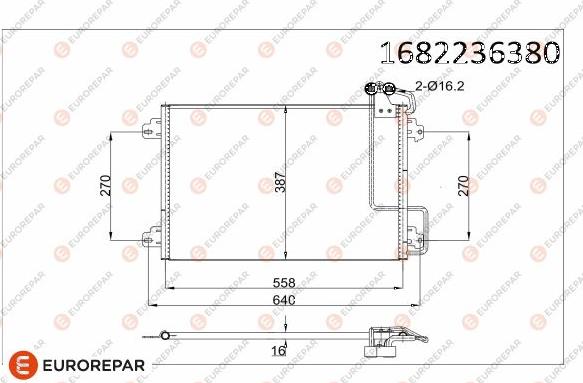 EUROREPAR 1682236380 - Конденсатор кондиционера autospares.lv