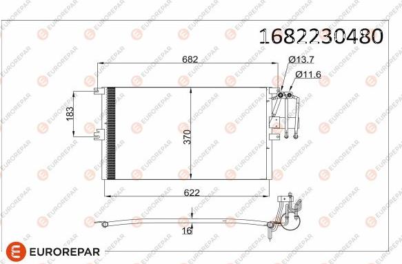 EUROREPAR 1682230480 - Конденсатор кондиционера autospares.lv