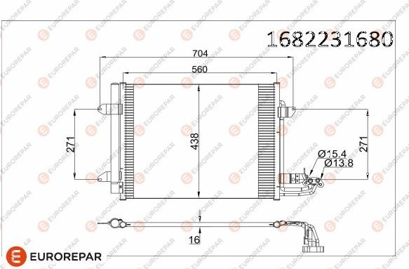 EUROREPAR 1682231680 - Конденсатор кондиционера autospares.lv