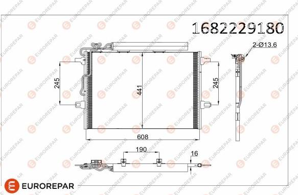 EUROREPAR 1682229180 - Конденсатор кондиционера autospares.lv