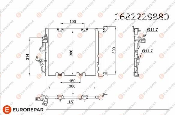 EUROREPAR 1682229880 - Конденсатор кондиционера autospares.lv