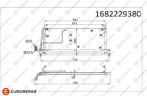 EUROREPAR 1682229380 - Конденсатор кондиционера autospares.lv