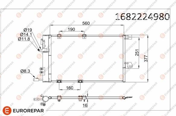 EUROREPAR 1682224980 - Конденсатор кондиционера autospares.lv