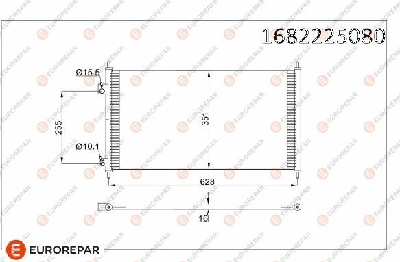 EUROREPAR 1682225080 - Конденсатор кондиционера autospares.lv