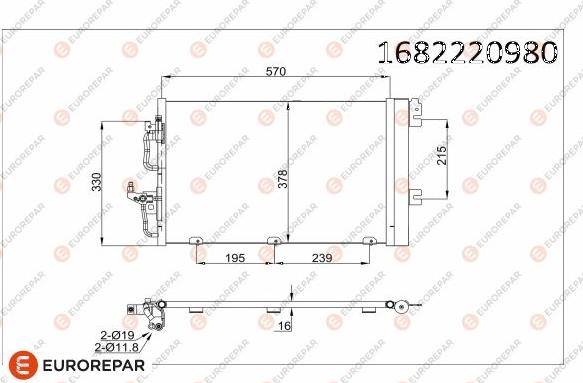 EUROREPAR 1682220980 - Конденсатор кондиционера autospares.lv