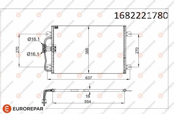 EUROREPAR 1682221780 - Конденсатор кондиционера autospares.lv