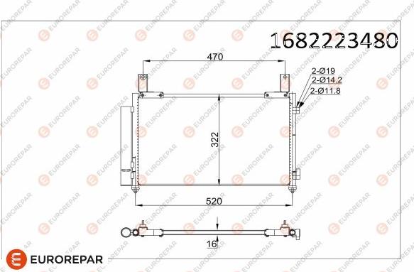 EUROREPAR 1682223480 - Конденсатор кондиционера autospares.lv