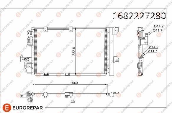 EUROREPAR 1682227280 - Конденсатор кондиционера autospares.lv