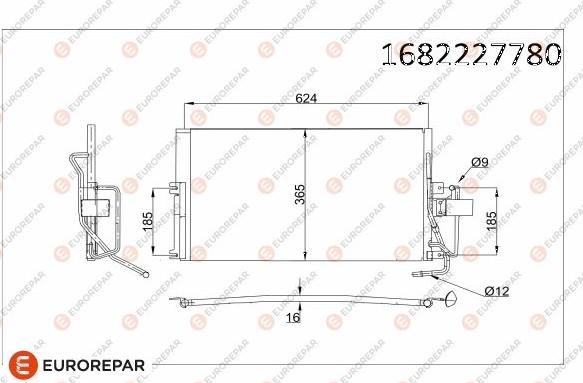 EUROREPAR 1682227780 - Конденсатор кондиционера autospares.lv