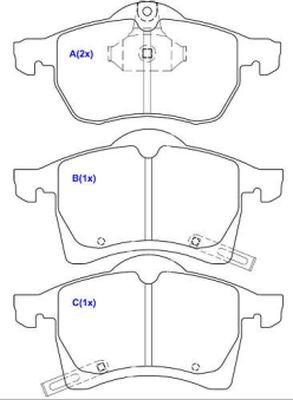 EUROREPAR 1636486280 - Тормозные колодки, дисковые, комплект autospares.lv