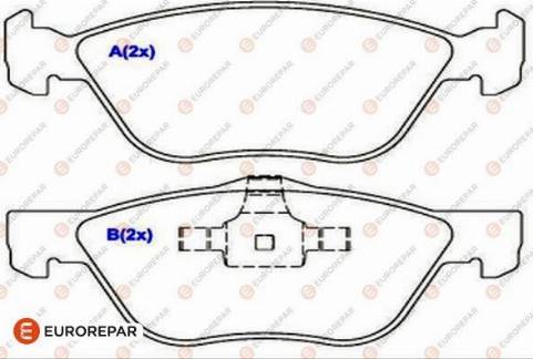 EUROREPAR 1636488180 - Тормозные колодки, дисковые, комплект autospares.lv