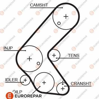 EUROREPAR 1633131380 - Зубчатый ремень ГРМ autospares.lv