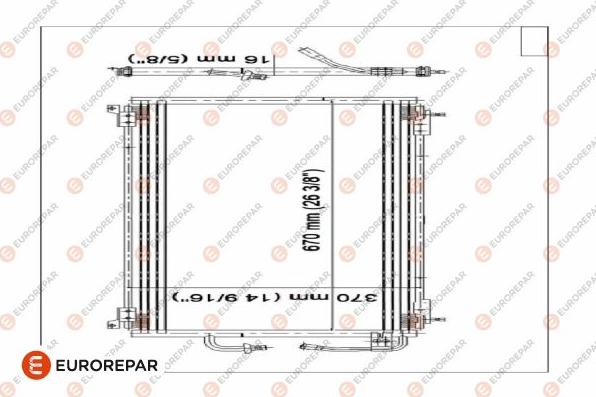 EUROREPAR E163299 - Конденсатор кондиционера autospares.lv