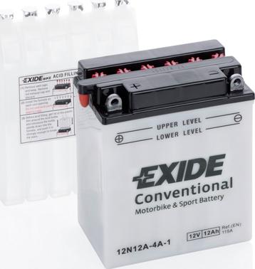 Exide 12N12A-4A-1 - Стартерная аккумуляторная батарея, АКБ autospares.lv