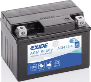 Exide AGM12-4 - Стартерная аккумуляторная батарея, АКБ autospares.lv
