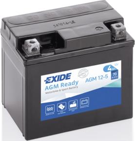 Exide AGM12-5 - Стартерная аккумуляторная батарея, АКБ autospares.lv