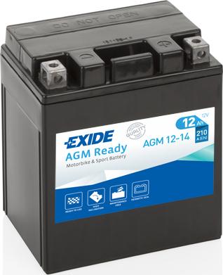 Exide AGM12-14 - Стартерная аккумуляторная батарея, АКБ autospares.lv