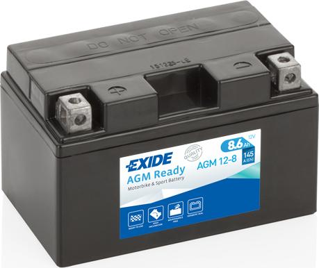 Exide AGM12-8 - Стартерная аккумуляторная батарея, АКБ autospares.lv