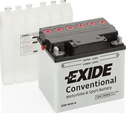 Exide E60-N30-A - Стартерная аккумуляторная батарея, АКБ autospares.lv