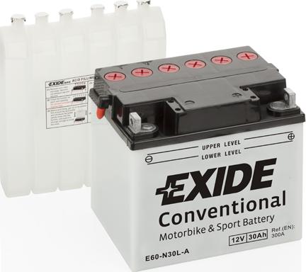 Exide E60-N30L-A - Стартерная аккумуляторная батарея, АКБ autospares.lv