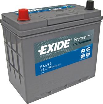 Exide EA457 - Стартерная аккумуляторная батарея, АКБ autospares.lv