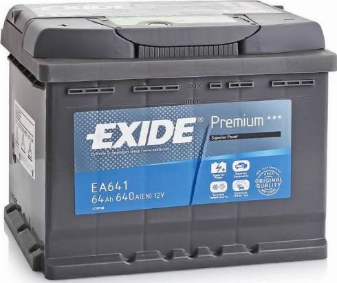Exide EA641 - Стартерная аккумуляторная батарея, АКБ autospares.lv