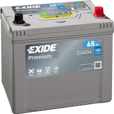 Exide EA654 - Стартерная аккумуляторная батарея, АКБ autospares.lv