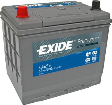 Exide EA655 - Стартерная аккумуляторная батарея, АКБ autospares.lv