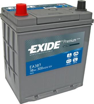 Exide EA387 - Стартерная аккумуляторная батарея, АКБ autospares.lv